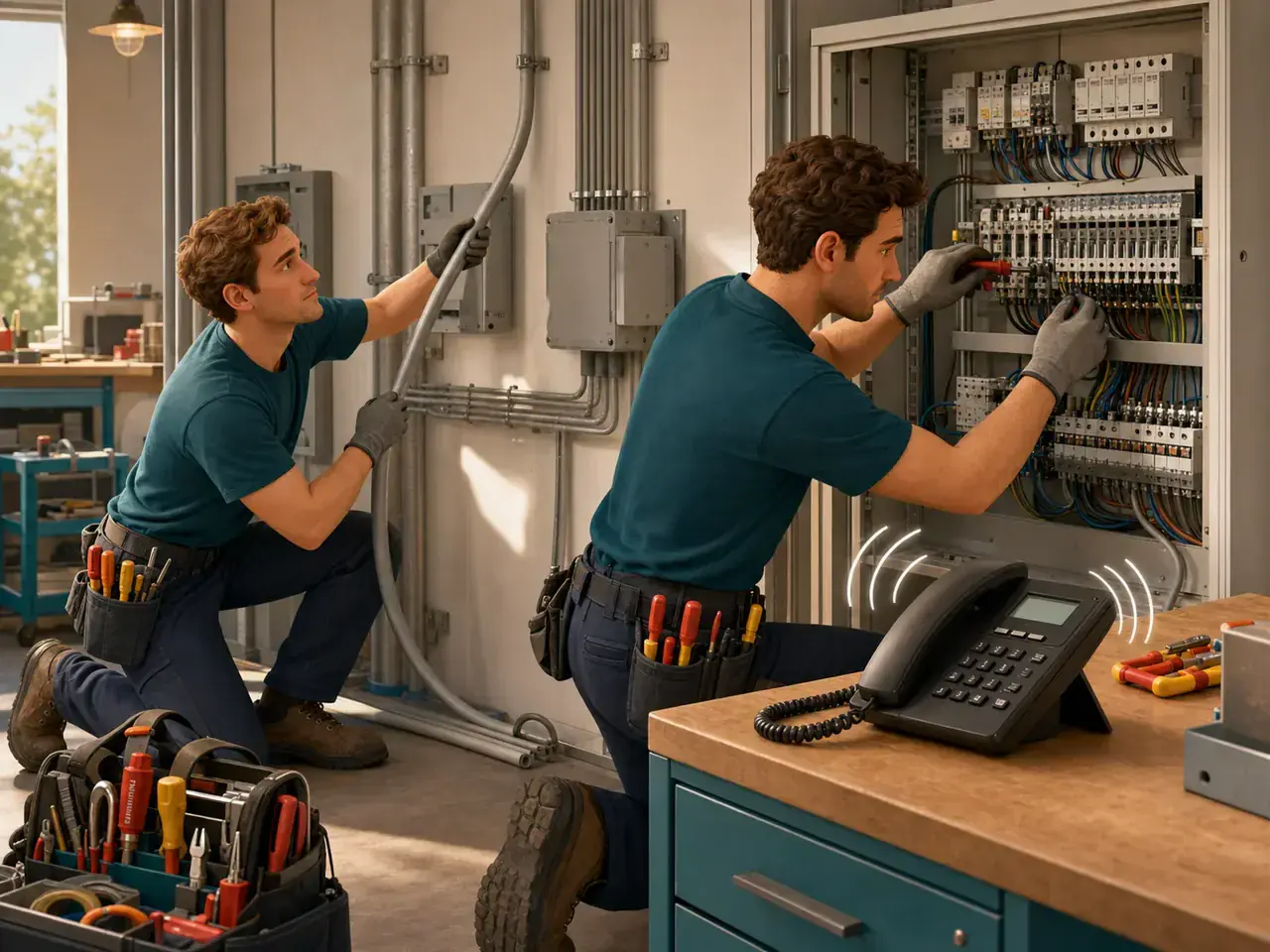 Illustration zur telefonischen Erreichbarkeit für Elektrobetriebe