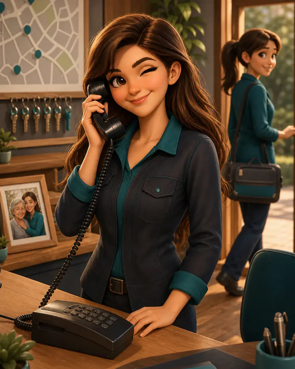 Illustration von Paula als KI-Telefonassistentin für einen ambulanten Pflegedienst